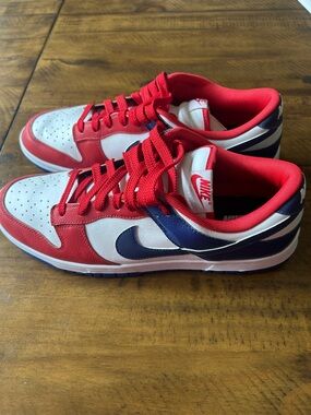 Nike Men's Red White Navy Athletic Sneakers Sz 14